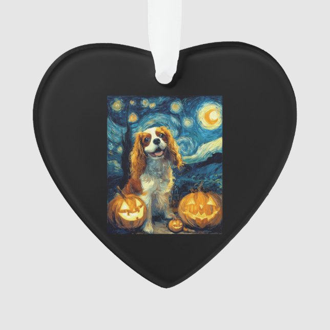 Ornamento Cute Cavalier King Charles Spaniel Dog Halloween J (Frente)