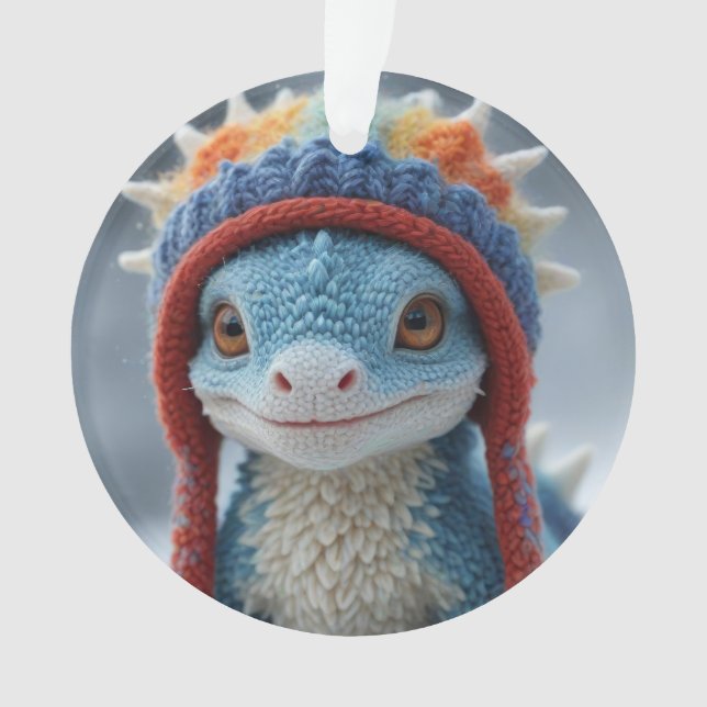 Ornamento Cute Dragon in a knit cap (Frente)