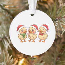 Ornamento Cute Kawaii Christmas Ducks | Festive Holiday 