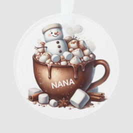 Ornamento Cute Snowman Cocoa Design 