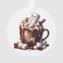 Ornamento Cute Snowman Cocoa Design 