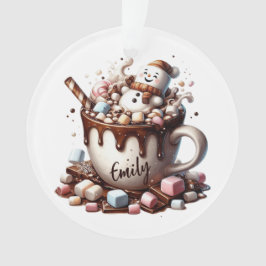 Ornamento Cute Snowman Cocoa Design 