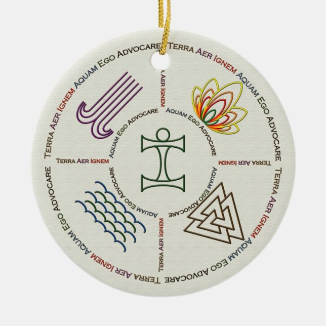 Ornamento da água do fogo do ar da terra (Frente)