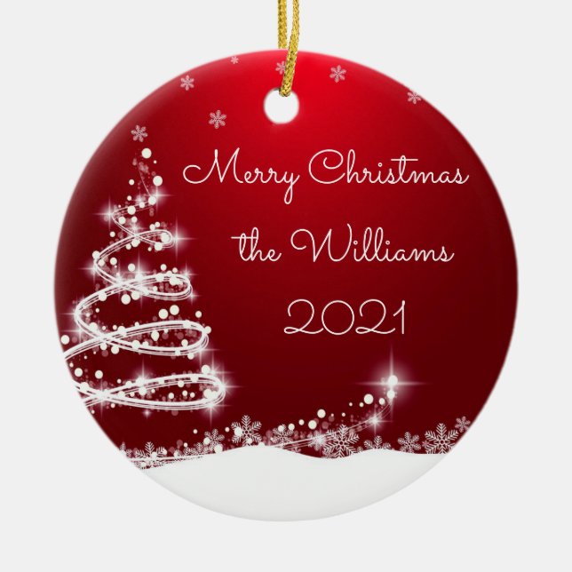 Ornamento da árvore de Natal da Família (Frente)