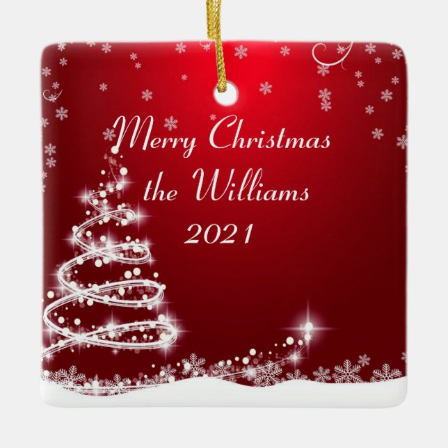 Ornamento da árvore de Natal da Família (Frente)