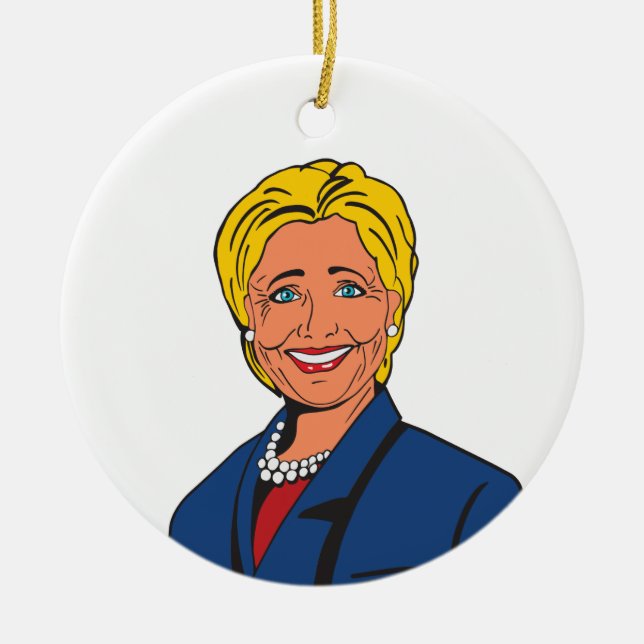 Ornamento da árvore de Natal de Hillary Clinton (Frente)