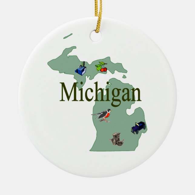 Ornamento da árvore de Natal de Michigan (Frente)