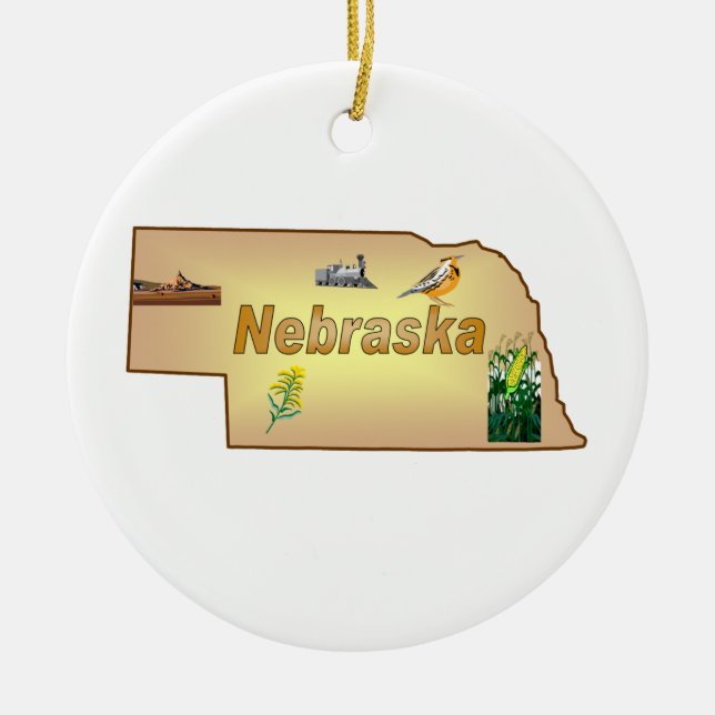 Ornamento da árvore de Natal de Nebraska (Frente)