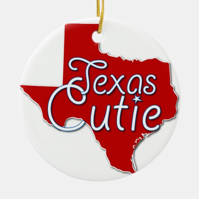 Ornamento da árvore de Natal de Texas Cutie (Frente)