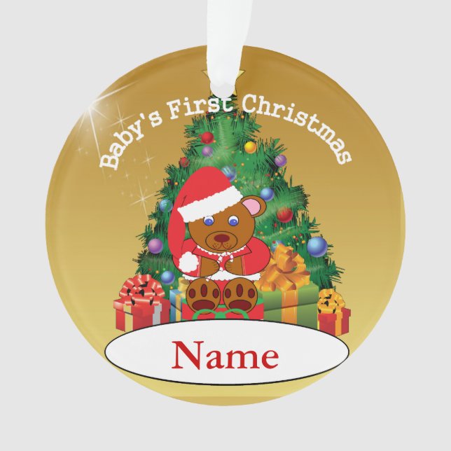 Ornamento da árvore de Natal do bebê personalizado (Frente)