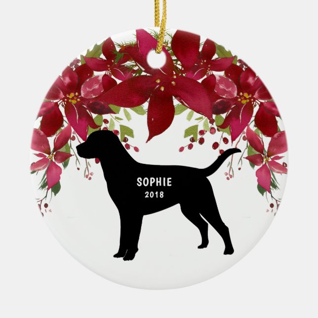 Ornamento da árvore de Natal do cão de labrador (Frente)