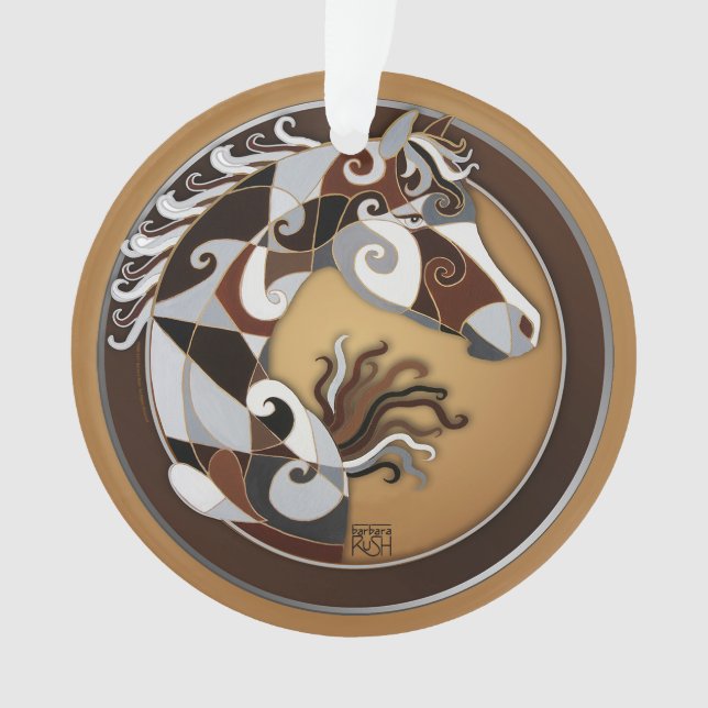 Ornamento da árvore de Natal do cavalo (Frente)