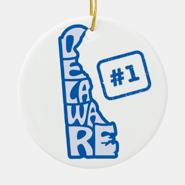 Ornamento da Árvore de Natal do Estado de Delaware (Frente)