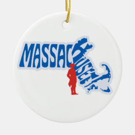 Ornamento da Árvore de Natal do Estado de Massachu