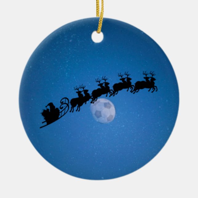 Ornamento da árvore de Natal do tema do futebol (Frente)