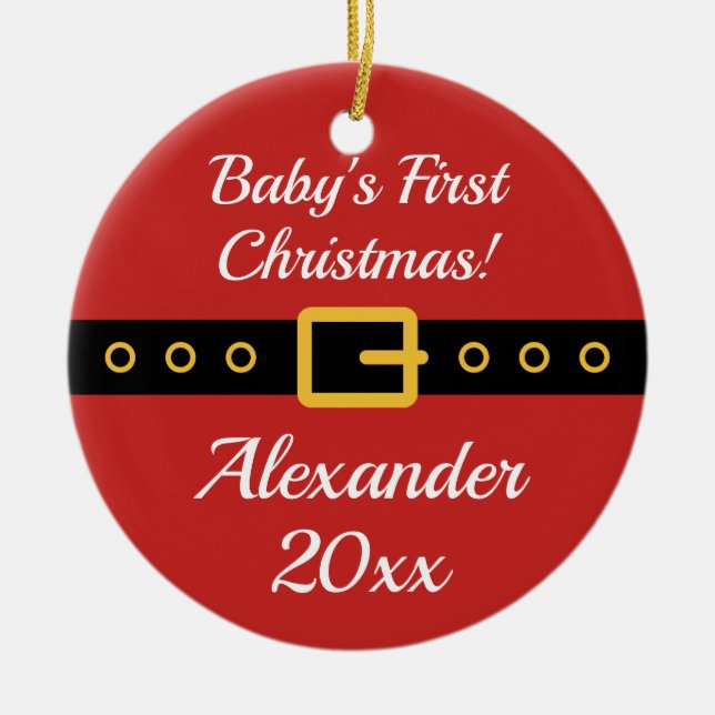 Ornamento da árvore de Natal Santa Claus, 1rua de  (Frente)