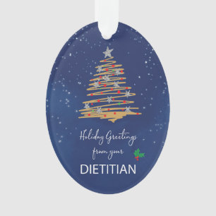 Ornamento Da Árvore Natal Dietitiana em Marinho Personalizáv