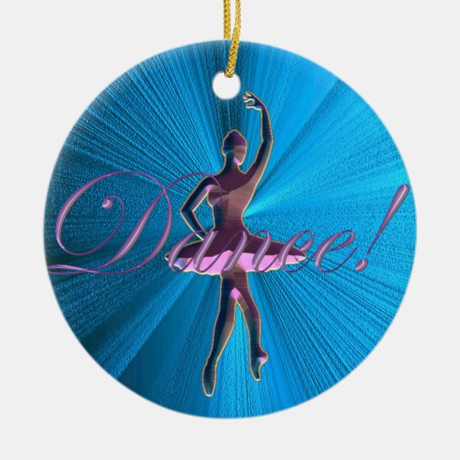 Ornamento da bailarina do rosa e do azul de (Frente)