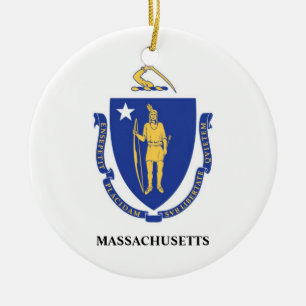 Ornamento da bandeira de Massachusetts (MÃES)