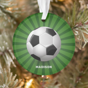 Ornamento da Bola de Futebol de nome personalizado