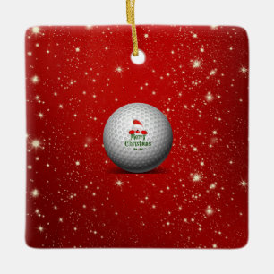 Ornamento da Bola de Golfe Feliz de Natal