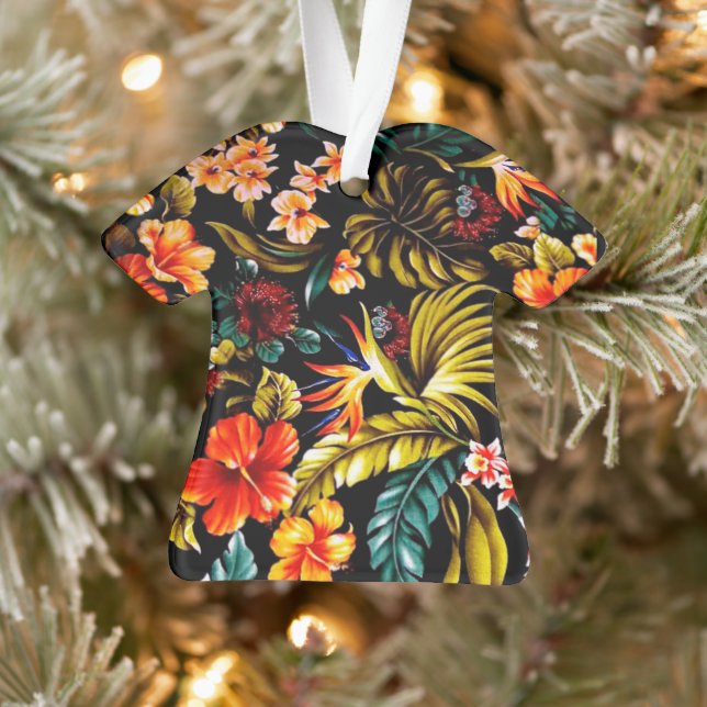 Ornamento da Camisa Aloha Floral Retro (Árvore)