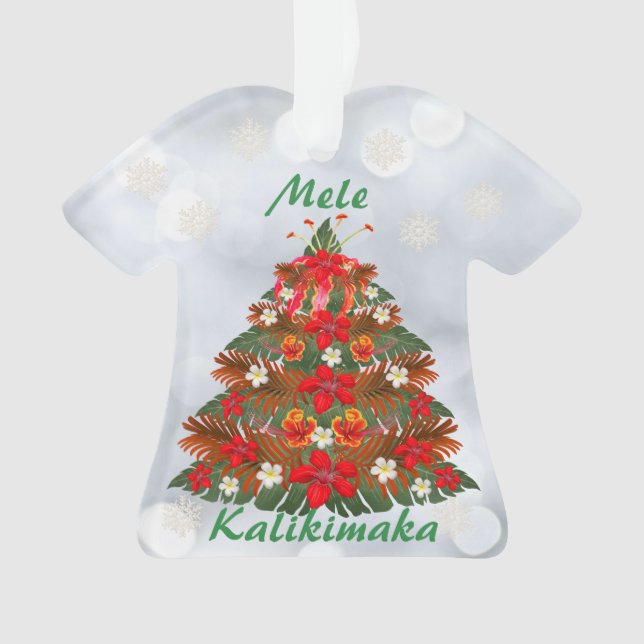 Ornamento da Camisa Floral de Natal Havaiana (Frente)