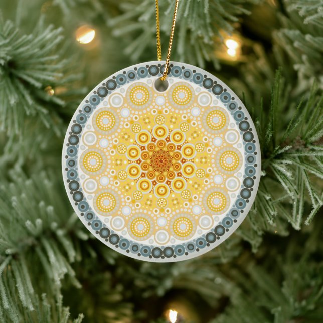 Ornamento da Citrina Mandala, Novembro Birthstone (Árvore)