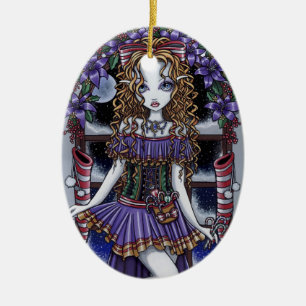 Ornamento da fada da festa de Natal do "azevinho"