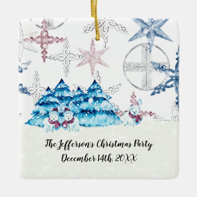 Ornamento da Festa de Natal com Snowmen (Frente)