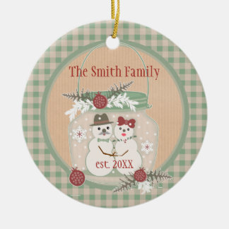 Ornamento da foto do Natal do casal feito sob