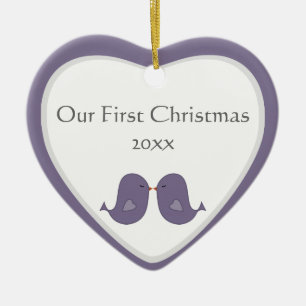 Ornamento da lembrança dos Lovebirds do quadro da