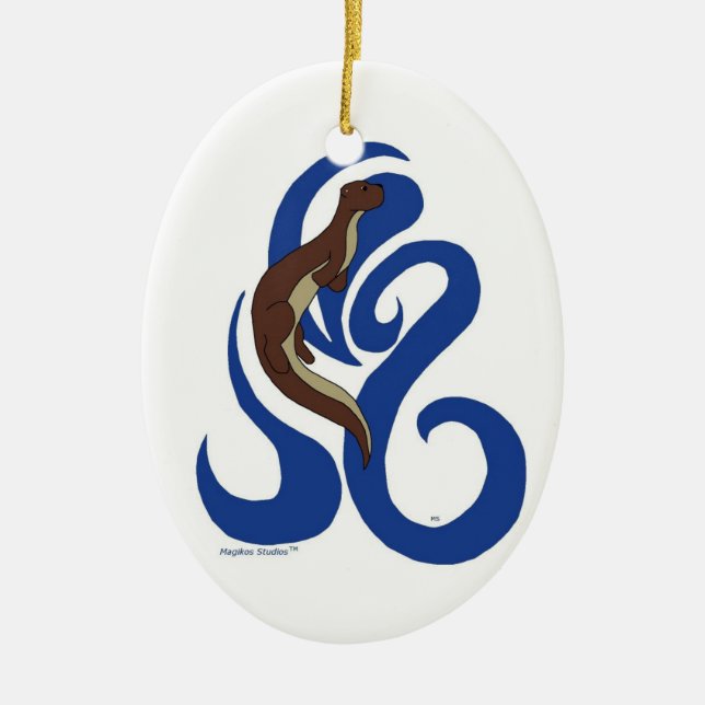 Ornamento da lontra da natação (Frente)