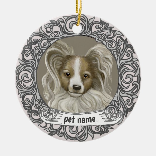 Ornamento da Memória Papillon Dog Loving (Frente)