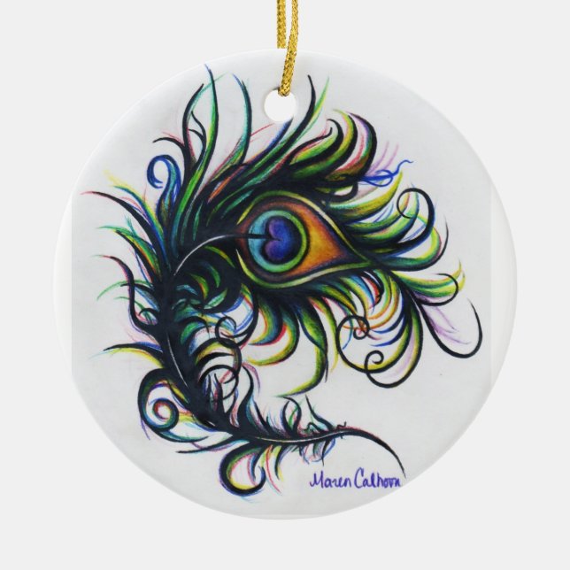 Ornamento da pena do pavão (Frente)