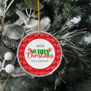 Ornamento da Ronda de Natal Vermelho e Verde