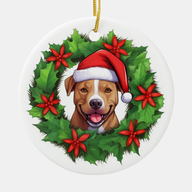 Ornamento da Terra de Natal do Pit Bull (Frente)