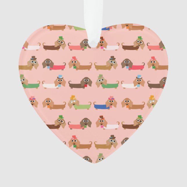 Ornamento Dachshances a rosa (Frente)