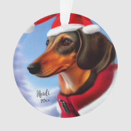 Ornamento Dachshund, Cachorro de Papai Noel, Personalizar, N