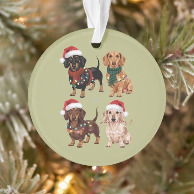 Ornamento Dachshund Christmas Dog Mãe Lover Xmas Gift (Árvore)