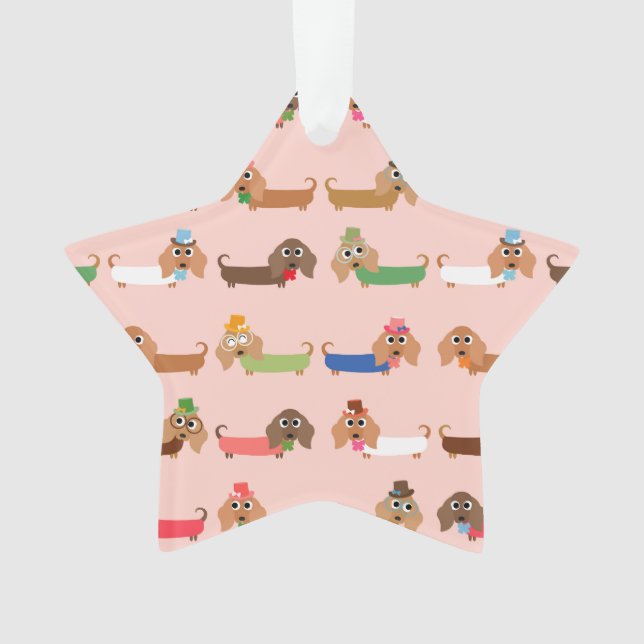 Ornamento Dachshunds engraçados (Frente)