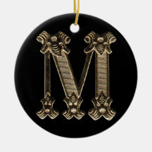 Ornamento dado forma da letra M círculo redondo