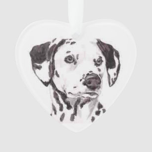 Ornamento Dalmatian do coração da arte do cão