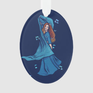 Ornamento Dançarina de Ventre de Cabelo Vermelho arte Dança 