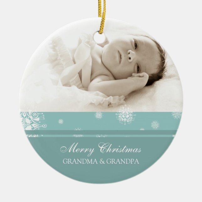 Ornamento das avós do Feliz Natal da foto (Frente)