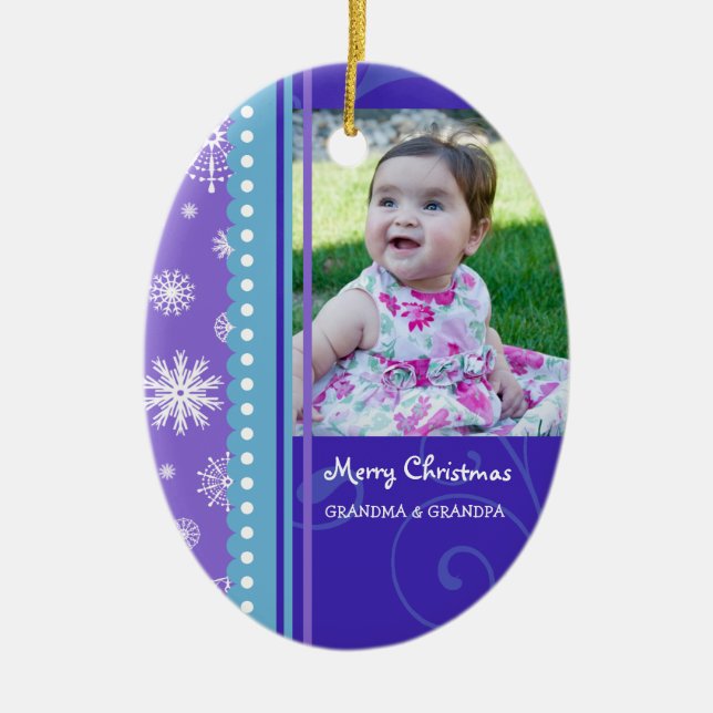 Ornamento das avós do Feliz Natal da foto (Frente)