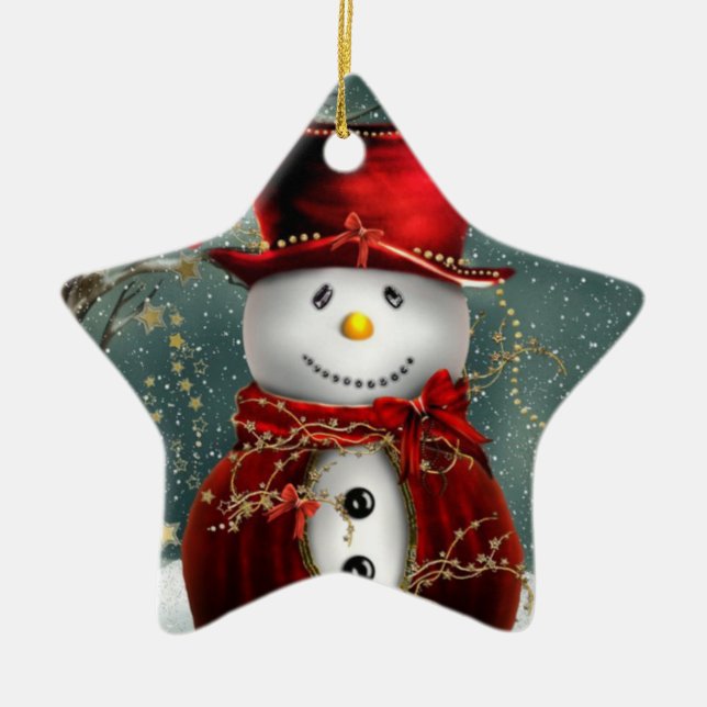 Ornamento das Estrelas de Natal/Neve (Frente)