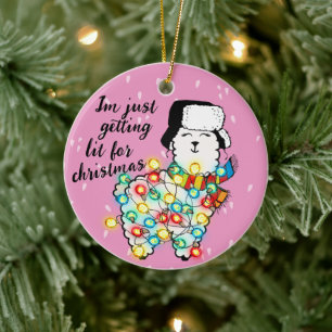 Ornamento das Luzes de Natal do Llama