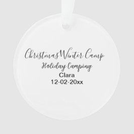 Ornamento Data de adição personalizada de acampamento de fér
