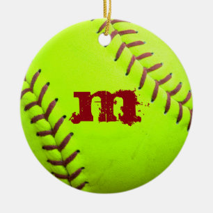 Ornamento de 12U 12U de 14U Amarelo Softball Breve